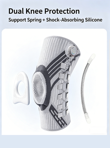 Rodillera de neopreno ajustable con estabilizadores laterales, soporte de rodilla con botón, compresión transpirable, antideslizante, unisex, <span class=keywords><strong>para</strong></span> entrenamiento de rodilla - Product Image 6