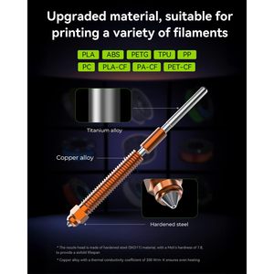 หัวฉีดเครื่องพิมพ์ 3 มิติ Creality 0.4 มม. โลหะผสมทองแดงแบบเปลี่ยนเร็วสำหรับ K2 Plus 2 ชิ้น - Product Image 4