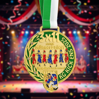 Médaille de Danse Personnalisée en Alliage de Zinc avec Relief 3D, Émail et Strass – Idéale pour Carnaval, Anniversaire, Spectacle, Tournoi