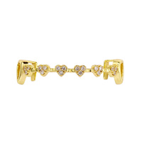 HCG-282 Grillz de Latón, Dientes de Oro de Moda, Venta Directa de Fábrica, Engaste de Circonita Fina, Estilo Casual Diario Urbano, Personalidad Rap