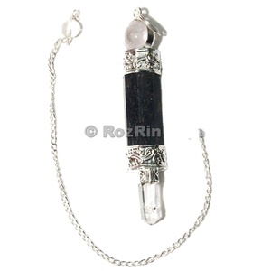 Fournisseur de pendules 3 pièces en tourmaline noire avec chaîne | Pendules 3 pièces en tourmaline noire avec chaîne - Product Image 1