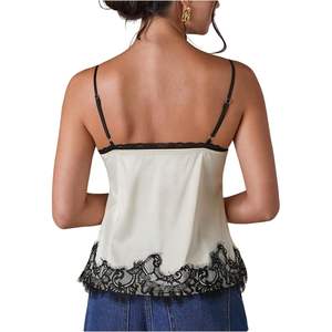 เสื้อกล้ามผู้หญิงผ้าซาตินระบายอากาศพร้อมแผ่นหน้าอกเสื้อท่อนบนผ้าไหมสายสปาเก็ตตี้ออกแบบได้ตามต้องการ - Product Image 4