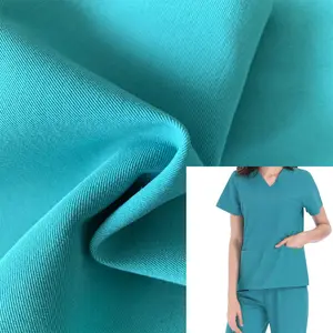 4-weg 99% Antibacteriële Antistatische Niet-Geweven Stof Spandex Polyester Rayon Verpleegstersuniform Ziekenhuis Gament Jurk Medische Stoffen