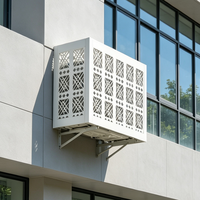 Cache-unité extérieure pour climatiseur en alliage d'aluminium avec design creux pour la ventilation et la réduction du bruit