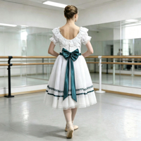 Robe de tutu de danse classique longue pour femmes, blanche, professionnelle, de haute qualité, pour la performance