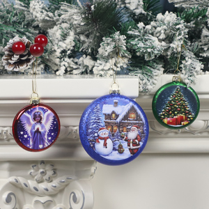 <span class=keywords><strong>Bolas</strong></span> de cristal de Navidad personalizadas, venta al por mayor, <span class=keywords><strong>bolas</strong></span> de cristal planas de Navidad vacías - Product Image 4