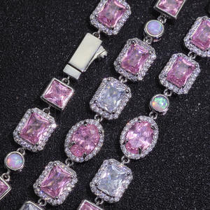 נוויה 10 מ "מ אופל מותאם אישית בלינג שרשרת אבן חן גיאומטרית מוטיב אבן חן מעוטרת שרשרת קישור - Product Image 4