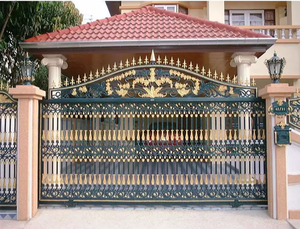 Porte coulissante en métal forgé, acier et aluminium, dernier Design, entrée automatique, porte principale Offre Spéciale - Product Image 4