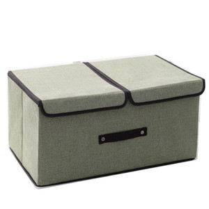 Large Foldable Storage Boxes Bins Double Lids Closet Organizer with Handle Divider for Shelf,Office,Nursery,Toys,Clothes,Books