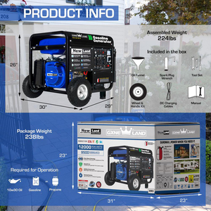 Máy Phát Điện Chạy Bằng Điện NEWLAND 4kw 5kw 6kw 7kw 8kw Máy Phát Điện Chạy Bằng Xăng Loại Mở Di Động Máy Phát Điện Chạy Bằng Xăng LPG 188F 13HP - Product Image 3