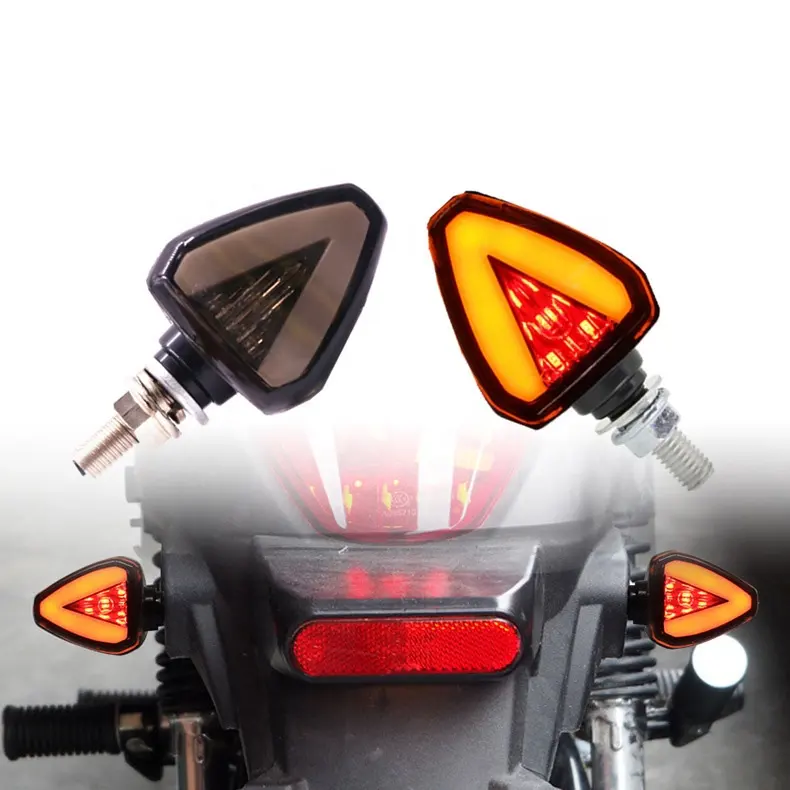 12V-forma de doble Color LED de la motocicleta led de señal de vuelta de las lámparas con freno y señales de giro luces intermitente indicador