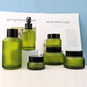 Frosted Màu Xanh Lá Cây Mỹ Phẩm Chai Thủy Tinh Vuông Rỗng 30G Mặt Kem 120Ml Nhũ Tương Phun Chai Vai Vai 20Ml Cổ - Product Image 4