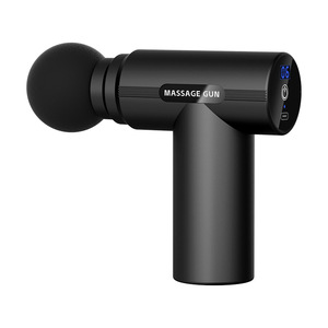 <b>Mini</b> Digital Display Massage Gun 12 Speed Levels Brushless Motor USB Rechargeable Black 6-8H Runtime Lithium Battery for Muscle - Product Image 1