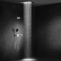 Ensemble de douche SPA moderne en laiton brossé, douche de plafond thermostatique de luxe pour salle de bain