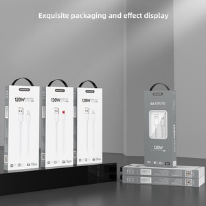 Câble de charge USB-A/Type-C en silicone TPE pour téléphone portable, 1,<span class=keywords><strong>2</strong></span> <span class=keywords><strong>m</strong></span>, 120 W, super rapide, transfert de données - Product Image 4