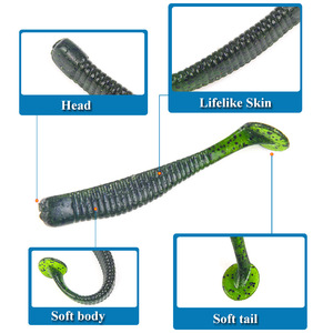 Soft Bait <b>Lure</b> 8Cm Crystal Silicone Tail Bass <b>Fishing</b> Gear Bottom Baits For <b>Lure</b> <b>Fishing</b> - Product Image 4