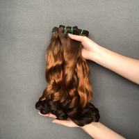 Meilleure qualité Double Drawn Bouncy Wave Bundles de cheveux vierges du Vietnam T4/30/4 Couleur