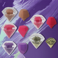 Mini mélangeur de maquillage en forme carrée humide et sec, fond de teint à double usage, doux beauté, éponge de maquillage, œuf avec boîte