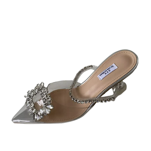 2025 Newest Summer Women's Party High Heels Wedding Shoes Transparent Toe Autumn Kitten Heel <b>Sandals</b> - Product Image 6