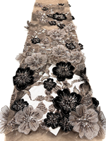 NI.AI Nouvelle conception, applique en dentelle florale 3D perlée, patch brodé de fleurs à sequins cousu à la main pour mariage et soirée
