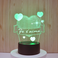 Lampe de nuit à illusion 3D à base noire de 16 couleurs avec télécommande
