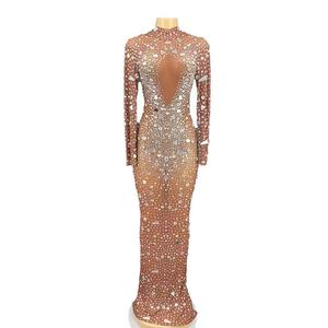 NOVANCE Y B Vêtements de luxe pour femmes, robe de cérémonie avec ouverture à diamants sur le dos, tenue pour la mère de la mariée - Product Image 1