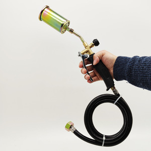 <b>Heating</b> Torch Liquefied Gas 3 M <b>Cable</b> Manual Ignition Copper Plated Straight Head Welding Torch - Product Image 2