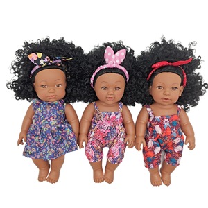 Muñecas de Silicona Completa de 33 cm Venta al por Mayor de Fábrica en Oferta Muñeca Afroamericana Negra para Niña Juguetes para Bebé - Product Image 1