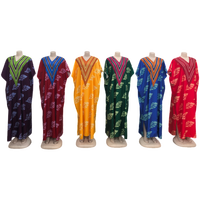 Nouvelle robe longue décontractée musulmane bicolore à col en V, coupe ample et tendance, vente en gros