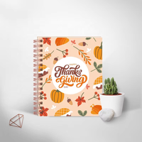 Carnet d'étudiant à logo personnalisé, design Thanksgiving, pages lignées, reliure spirale, cahiers scolaires européens en gros pour filles
