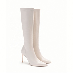 Stivali da Donna con Tacco <span class=keywords><strong>a</strong></span> Spillo al Ginocchio in Pelle Solida, Punta Affusolata, Tacchi Alti, Pompe Invernali per <span class=keywords><strong>Scarpe</strong></span> da Donna - Product Image 6