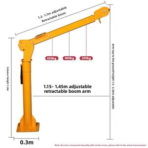 1 טון 2 רכב מנוף 12/24v משאית רכוב פלדה חדש קטן cantiel בית להניף חשמלי סוג - Product Image 6