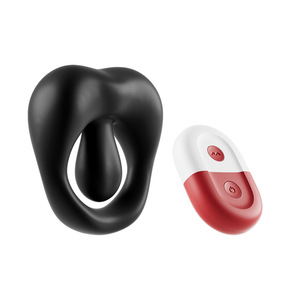 Anneau vibrant étanche pour hommes avec télécommande Sax en forme <span class=keywords><strong>de</strong></span> bouche Massage des testicules du pénis pour couples et <span class=keywords><strong>solo</strong></span> - Product Image 1