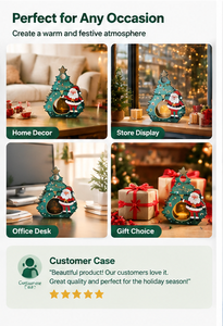 Caja de Regalo Navideña en Forma de Árbol Verde, Cartón Resistente, Ventana Transparente, Colores y Diseños Personalizados para Regalos de Navidad - Product Image 3