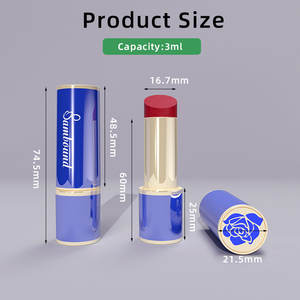 Haute Qualité 3ml Cosmétiques En Alliage De Zinc Rouge À Lèvres Tube Personnalisé Métallique Violet Carré ABS Boîtier En Plastique En Gros - Product Image 5