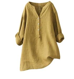 Blusa Informal de Algodón para <span class=keywords><strong>Mujer</strong></span>, Estilo Holgado con <span class=keywords><strong>Cuello</strong></span> Alto - Product Image 1