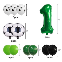 Ensemble de ballons en aluminium pour fête de football, comprenant un ballon de football et un ballon chiffre vert