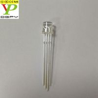 Diodes LED RGB à tête plate de 5 mm de haute qualité, fabriquées en Chine, avec lentille diffuse laiteuse, lentille transparente, anode commune, cathode commune