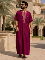CCY Vente en gros personnalisée de robes musulmanes pour hommes, robe thobe brodée, jalabiya, kaftan, vêtements islamiques, robe traditionnelle arabe pour hommes