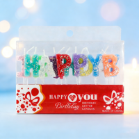 Bougies d'anniversaire en cire de paraffine 2025 – Décoration de fête, bougies lettres Joyeux Anniversaire pour Noël et les fêtes de remise des diplômes