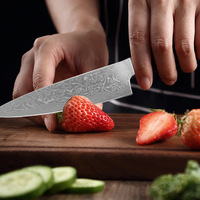 Ensemble de couteaux à fruits en acier Damas, manche en bois coloré, couteaux à éplucher et à steak, design moderne minimaliste forgé, angle de la pointe de la lame de 14,5 cm