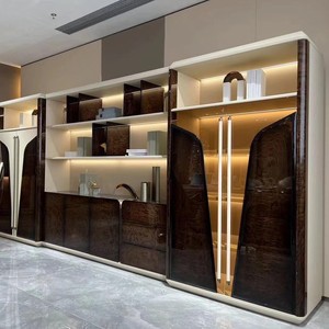 Muebles de oficina de diseño de lujo ligero, mesa de Gerente de alto estándar de madera maciza marrón, escritorios de oficina modulares para CEO - Product Image 4