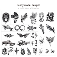 Stiker Tato Semi Permanen Organik Siap Pakai, Ekstrak Genipa, Tinta Jagua Herbal, Tahan 2 Minggu, Kustomisasi Pasar Eropa & AS