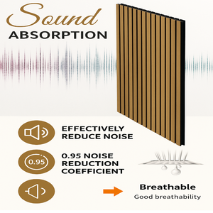 Design moderne en PU lamelle acoustique effet bois NRC revêtement <span class=keywords><strong>pour</strong></span> les murs d'hôtel insonorisé cannelé Akupanel décor chêne effet noyer - Product Image 4
