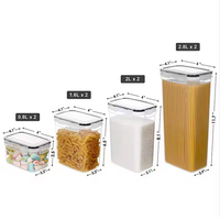 Ensemble de 8 récipients hermétiques pour la conservation des aliments dans la cuisine et le garde-manger Boîtes en plastique sans BPA avec couvercles durables