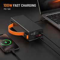 Lampe de camping LED avec batterie externe 30000-60000mAh haute capacité, charge portable 100W PD QC pour ordinateur portable, tablette, téléphone