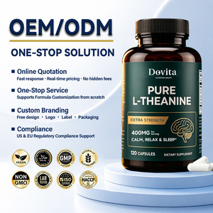 Cápsulas de L-Teanina de Marca Personalizada OEM para Adultos, 800 mg, Alivio Natural a Base de Hierbas para la Ansiedad, Apoyo al Estado de Ánimo, 180 Cápsulas Vegetarianas - Product Image 1