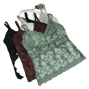 long style lace lingerie stock wholesale with thin shoulder straps and cup cushion Jamaica Brazil Latvia Tunisia