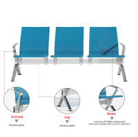 Chaise d'attente de bureau confortable pour 5 personnes Design tendance pour les écoles, les hôpitaux, les aéroports et les invités en visite