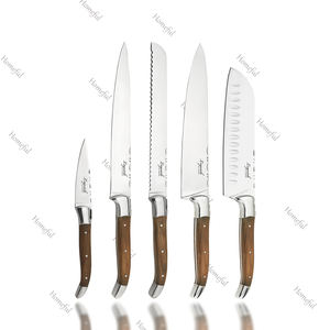 Ensemble de <span class=keywords><strong>couteaux</strong></span> de <span class=keywords><strong>cuisine</strong></span> <span class=keywords><strong>Laguiole</strong></span> en acier inoxydable de qualité supérieure 5 pièces avec manche en bois d'olivier et porte-couteau magnétique en acacia - Product Image 2